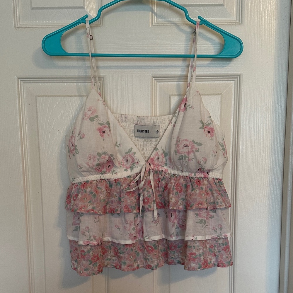 Hollister Floral Ruffle Babydoll Top